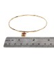 Mimi So Hammered Bangle Bracelet with Open Rectangle Charm in Yellow Gold